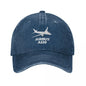 Airbus A330 Captain Baseball Cap Vintage Distressed Washed Airplane Sun Cap for Men Women Outdoor Activities Hats Cap