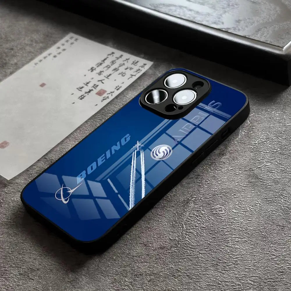 Airbus Logo Phone Case For IPhone 17 14 Pro Max 15 Pro 12 11 13 Mini X XR XS 16e Plus SE Glass Cover