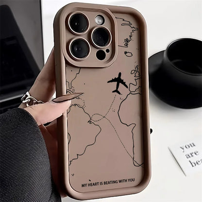 Airplane Route Case For Samsung A56 5G A55 A36 A35 A34 A16 A15 A54 A06 A05 A05s A25 A53 A52s A14 A13 A12 A73 A33 A32 Soft Cover