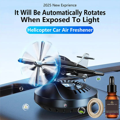 Car Indoor Air Freshener Helicopter Aromatherapy Perfume Solar Aircraft 360 Degree Rotating