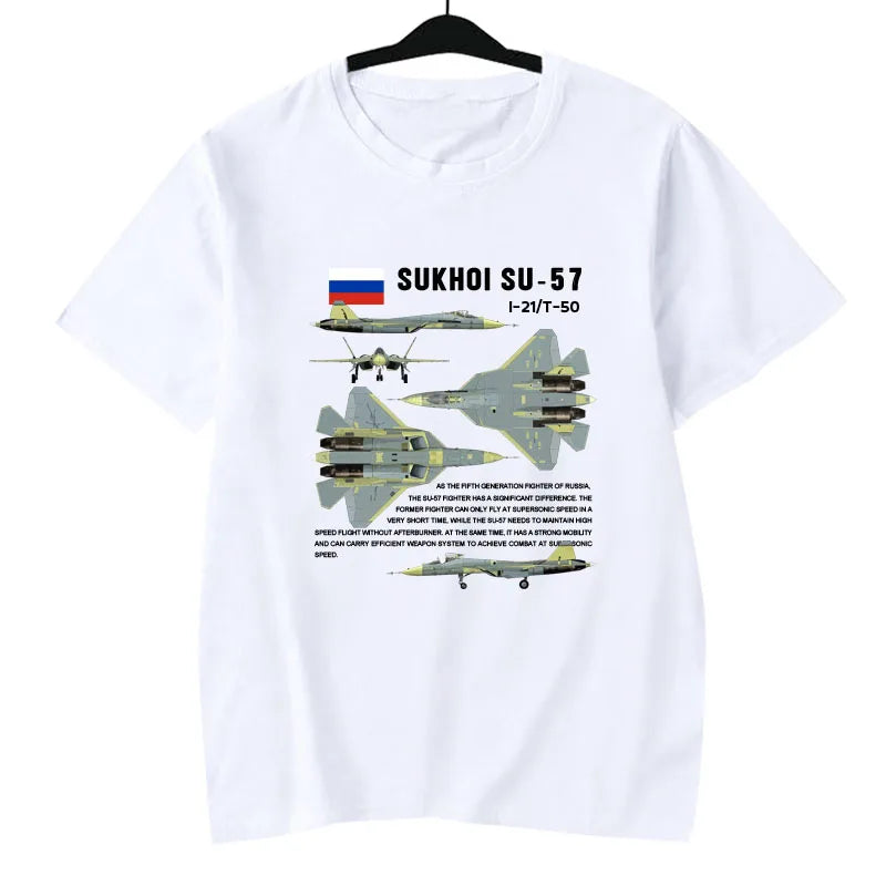 Russian Sukhoi Su 57 "Falon" Stealth Jet Fighter T-Shirt. Premium Cotton Short Sleeve O-Neck Mens T Shirt New S-3XL