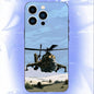 Aircraft Helicopter Phone Case For iPhone 17,16,15,14,13,12,11,Pro,XS,Max,XR,Plus,E,SE4,Mini Black Soft Cover