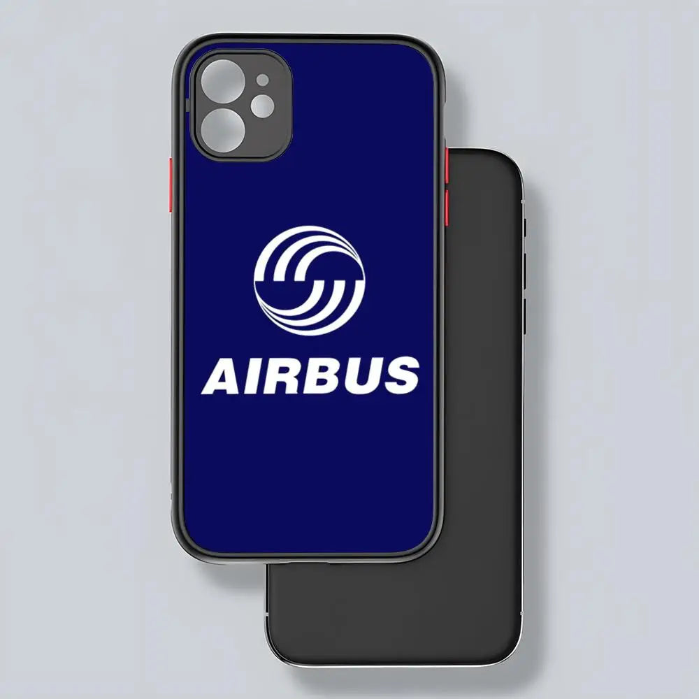 Airbus Logo Phone Case Matte Transparent Back For IPhone 16 15 14 13 12 11 Pro Max X XR XS Plus Cover