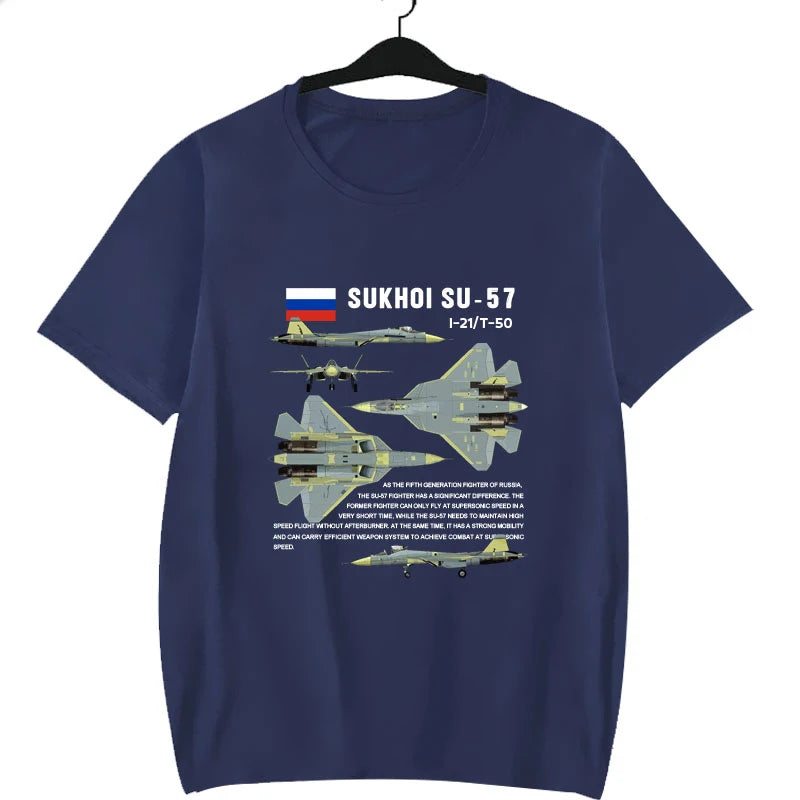 Russian Sukhoi Su 57 "Falon" Stealth Jet Fighter T-Shirt. Premium Cotton Short Sleeve O-Neck Mens T Shirt New S-3XL