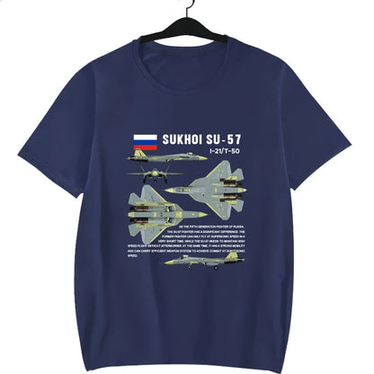 Russian Sukhoi Su 57 "Falon" Stealth Jet Fighter T-Shirt. Premium Cotton Short Sleeve O-Neck Mens T Shirt New S-3XL