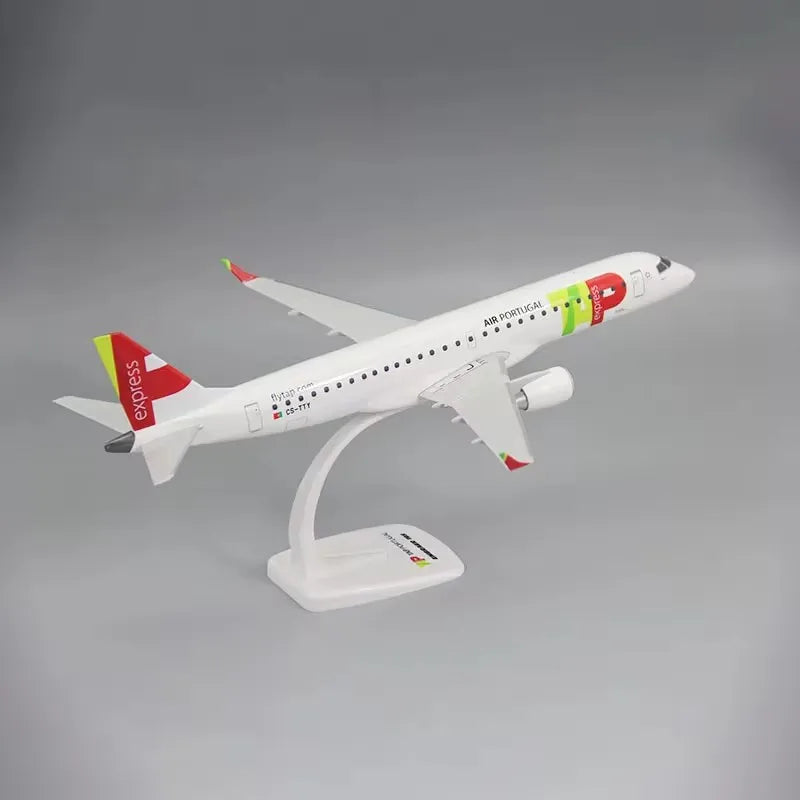 E-195 Tap Portugal Airlines 1/100 Scale Airplane Abs Assembly Model Airplane Toy Building Block Decoration Gift