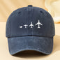 Retro airplane print baseball cap, unisex dad hat suitable for outdoor sports, camping, and casual wear, airplane pattern