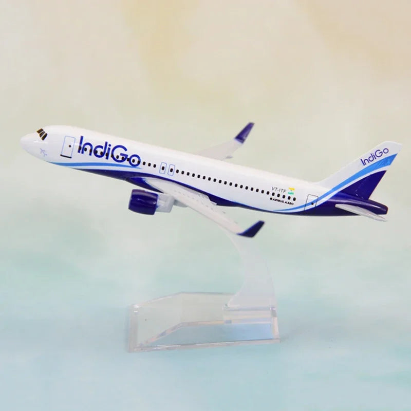 A320  Model with Base Alloy Aircraft Plane Toy Model India IndiGo Airlines