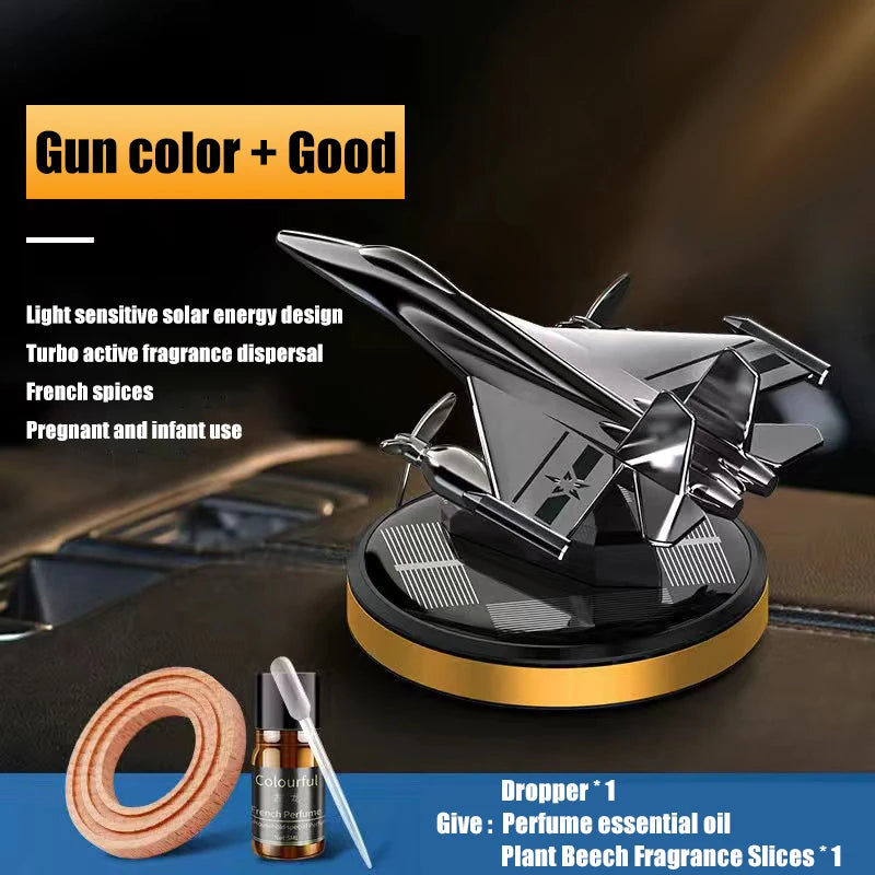 Car Air Freshener Solar Propeller Fighter Car Interior Decoration Accessories Long-lasting Fragrance Car Interior Decorations