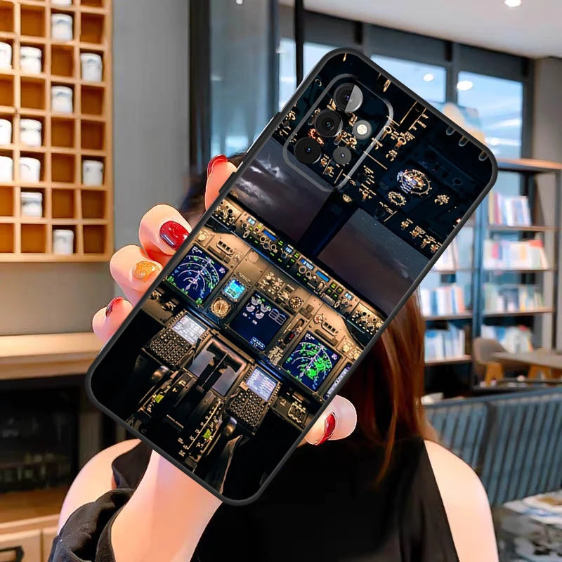 Aviation Helicopter Cockpit Instrument Case For Samsung Galaxy A05 A16 A56 A36 A26 A54 A34 A14 A52 A32 A13 A33 A53 A15 A35 A55