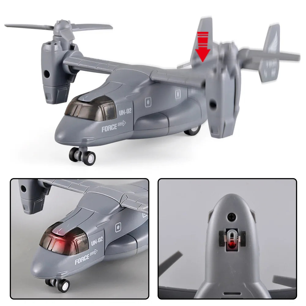 Diecast Alloy Simulated Osprey Transporter Fighter Aircraft Aviation Model Military Transport Aircraft Kid Toy Collect Ornament