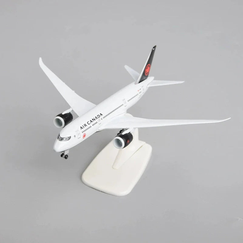 20cm Plane Model Toy Alloy Metal Air Canada Airlines B787 Diecast Airplanes Building Kit With Wheels For Collection Plan