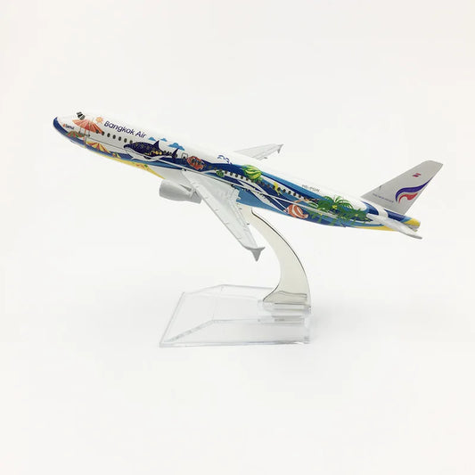 A320 Metal Aircraft Model 16cm Bangkok, Thailand Airbus Aircraft Children's Toy Gift