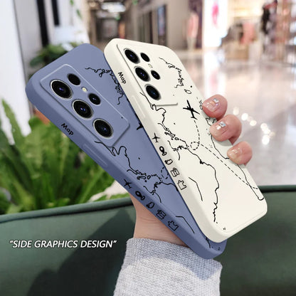 Intercloud Plane Phone Case For Samsung Galaxy S25FE S24 S23 S22 S21 S20 S10 S10E Ultra Plus FE Note 20 Ultra 10 Plus Cover