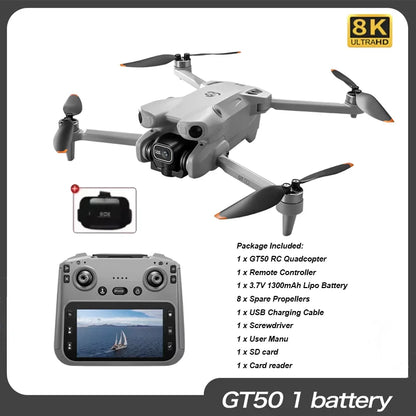 NEW GT50 PRO RC Drone 8K HD Dual Cameras WiFi GPS 20mins Flight Aerial Photography Quadcopter Remote Control UAV Boys Toys Gifts