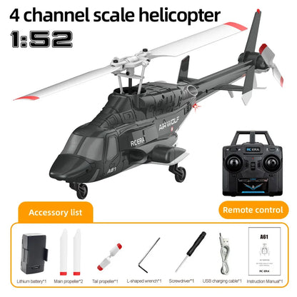 A61 Small Bell Fixed Height Four Channel RC Helicopter Durable Simulation Airplane Toy Remote Control Aircraft