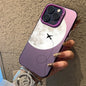 Silver Matte Line Heart Airplane Phone Case For iPhone 15 14 13 12 11 16 Pro Max 16E 7 8 Plus X XR XS MAX SE2 Hard Back Cover