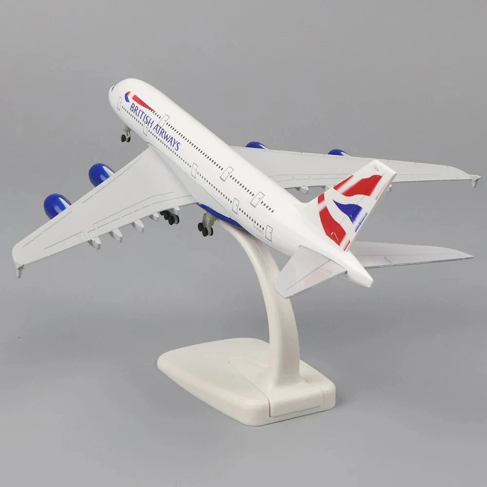 20cm Metal Aircraft Model Children Educational Toys British Airways A380 Scale