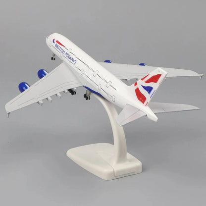 20cm Metal Aircraft Model Children Educational Toys British Airways A380 Scale