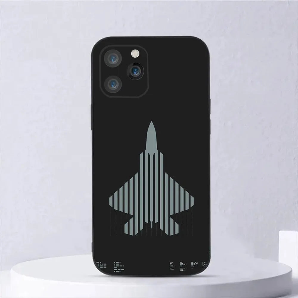 Aircraft Helicopter Airplane Phone Case For iPhone 15,14,13,12,11,Plus,Pro Max,XS,X,XR,SE,Mini,8,7 Soft Silicone Black Cover