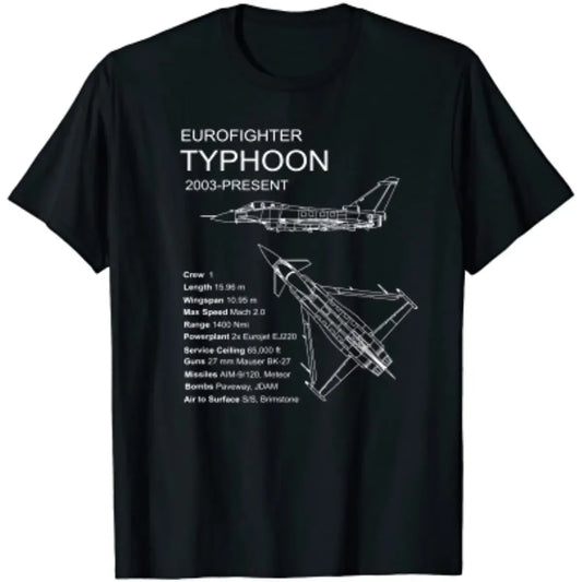 Eurofighter Typhoon Jet Aeroplane Airplane Men T-Shirt Short Sleeve Casual Cotton O-Neck