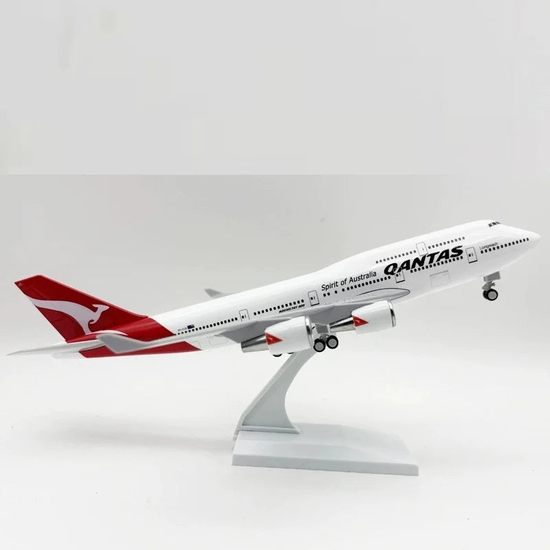 30cm Scale Aircraft Airbus B747 Qantas Airways resin Airplane Model Children Gift for Collection Educational toys Collected Gift