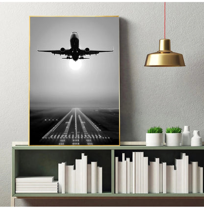 Home Decoration Plane Take Off Paintings Wall Art HD Prints