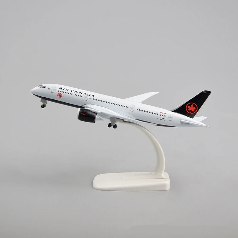 20cm Plane Model Toy Alloy Metal Air Canada Airlines B787 Diecast Airplanes Building Kit With Wheels For Collection Plan