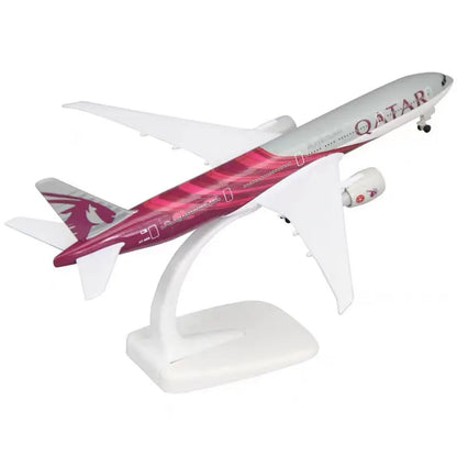20CM Alloy Metal AIR QATAR Airways Boeing 777 Airplane Model Diecast Air Plane Model Aircraft w Wheels Landing Gears Gift