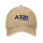 Airbus A320 Logo Baseball Caps Fashion Denim Fabric Hats Outdoor Adjustable Casquette Streetwear Baseball Cowboy Hat for Unisex