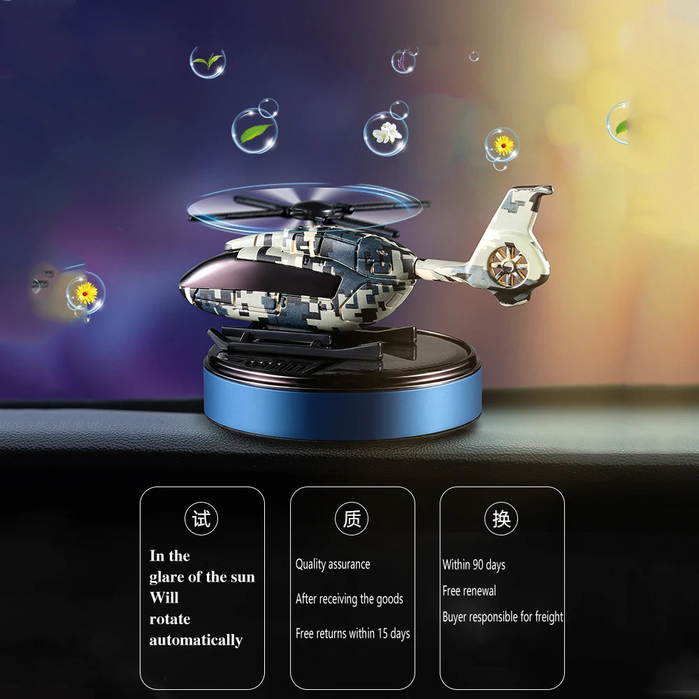 Solar Car Air Freshener Interior Accessories Supplies Helicopter Decoration Propeller Rotating Auto Flavoring Perfume Diffuser