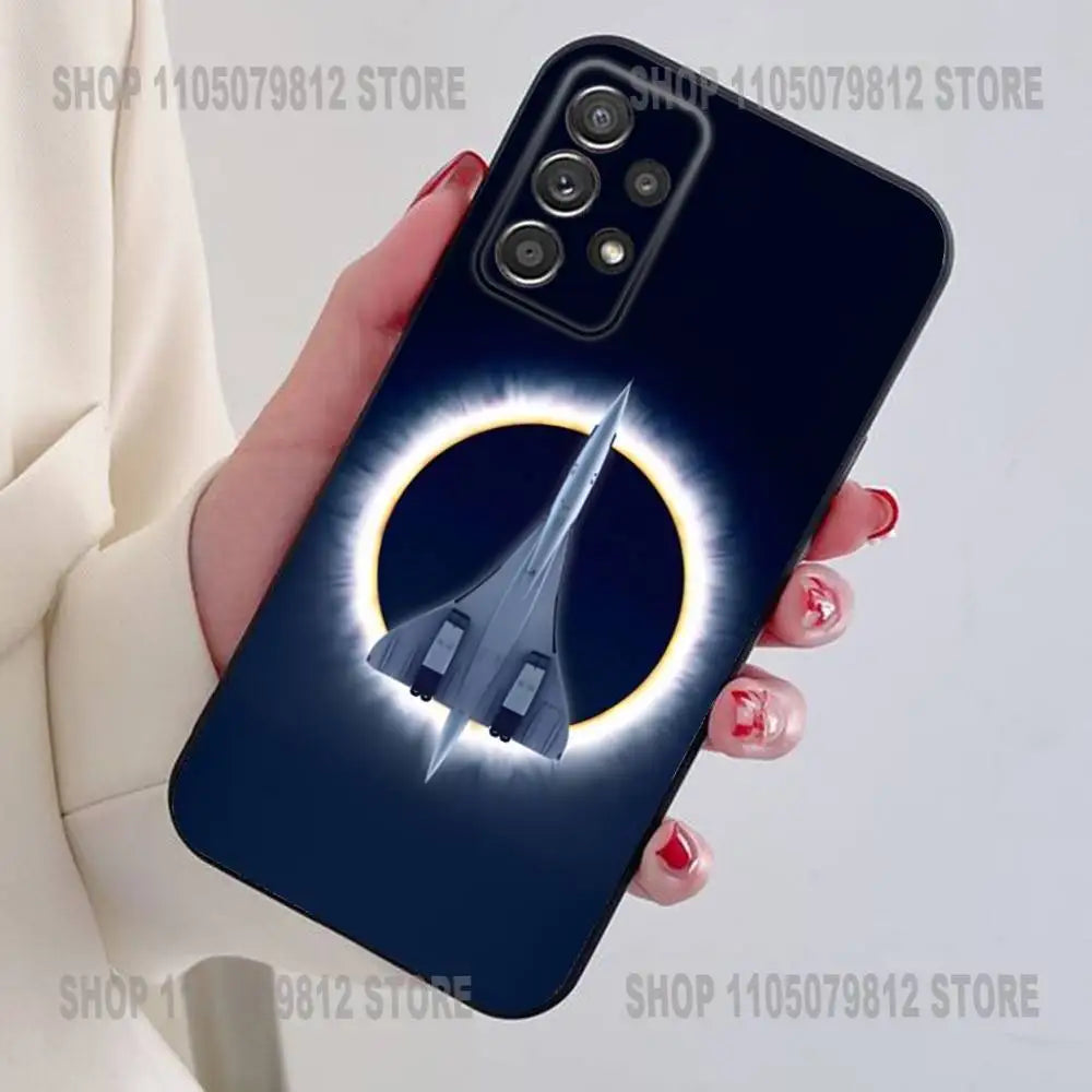 Concorde Air France Phone Case For Samsung S24,21,22,23,30,Ultra,20,Plus,Note,10,9,Black soft silicone case
