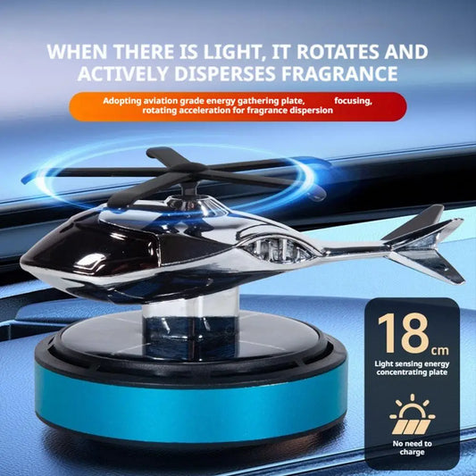 Helicopter Shaped Car Fragrance Diffuser Solar Rotating Feature Delicate Touch for Trendy Vehicle Interiors