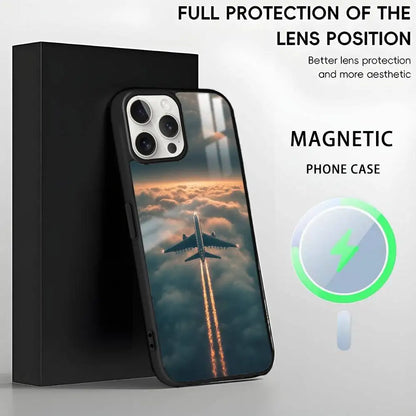 Airplane Plane Fly Travel Cloud Phone Case For IPhone 17 16 15 14 13 12 11 Pro Max Plus Mini Magsafe Wireless Magnetic Funda