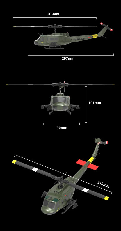 C032 RC Helicopter 2.4G 6-Aixs Gyroscope 6CH Altitude Hold Optical Flow Brushless Remote Control Helicopter Toys For Kid Adult