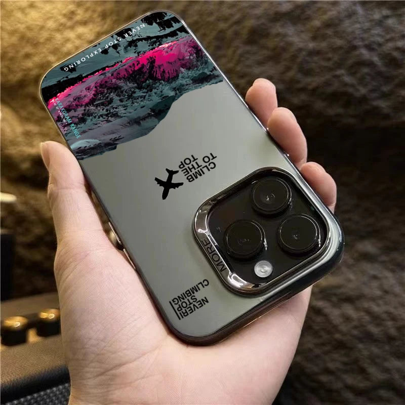Mountain Peak Aircraft Phone Case for IPhone 17 16 14 15 11 12 13 Pro Max 16E 7 8 15 16 Plus 17 Air Shockproof Sunset IMD Cover