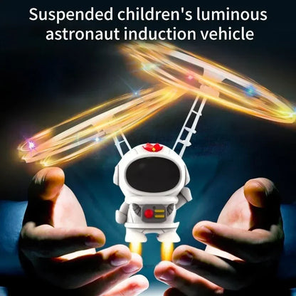 Levitating Luminous Flying Robot Astronaut Toy Aircraft Hand-Controlled Drone Interactive with Lights Outdoor Toys for Kids Gift