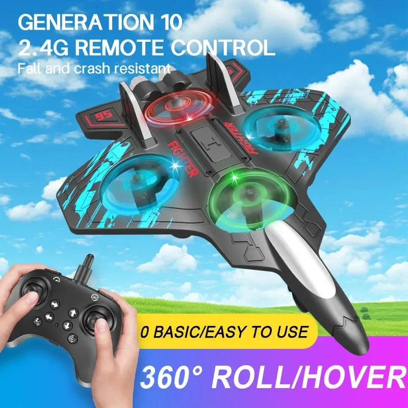 Glider Flying Helicopter RC Hobby Jet Plane 2.4G Stunt Remote Control Foam Fighter Airplane