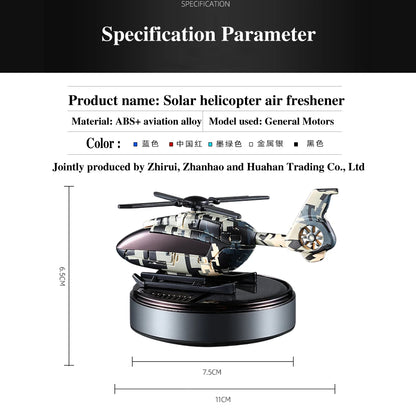 Solar Car Air Freshener Interior Accessories Supplies Helicopter Decoration Propeller Rotating Auto Flavoring Perfume Diffuser