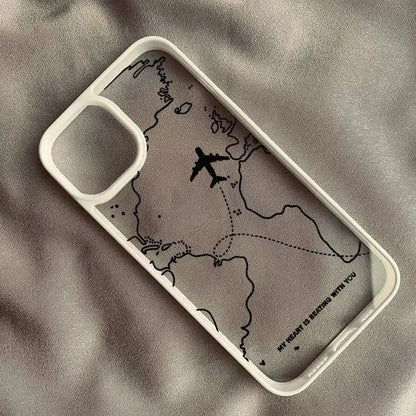 Airplane Route Design Phone Case For Samsung Galaxy A06 Case A16 S25 S24 S23 S22 Ultra S24 FE A54 A35 A15 A55 A52 A34 5G Cover