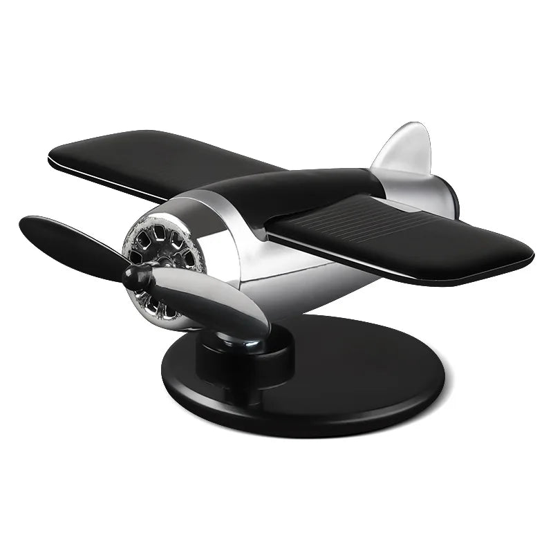 Solar Powered Rotating Airplane Car Dashboard Ornament 360° Auto Spin Decor Airplane Ornaments Car Interior Decoration