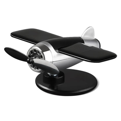 Solar Powered Rotating Airplane Car Dashboard Ornament 360° Auto Spin Decor Airplane Ornaments Car Interior Decoration