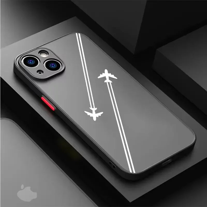 Travel-Inspired Airplane Route Design Phone Case For iPhone 16 15 14 13 12 11 Mini Pro Max X XR XSMax 7 8 6 6s Plus Matte Clear