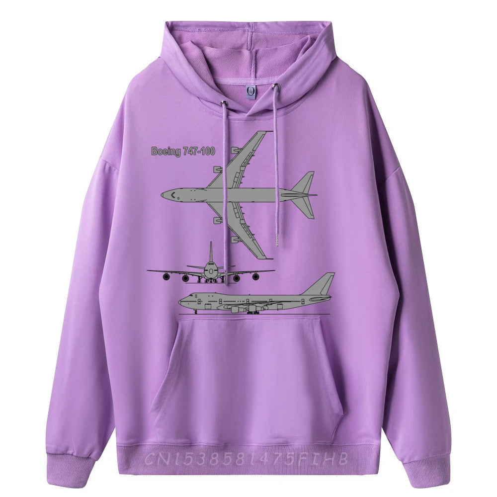 747 Airplane Hand Drawn Graphic Unisex Luxury Hoodies Hoodies Homme Gothic Style New In Hoodies & Sweatshirts Long Sleeve
