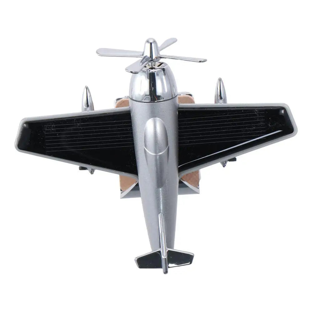 Airplane Shape Car Air Freshener Wooden Base Helicopter Shape Diffuser Solar Energy Rotate Console Ornament Auto Accessories