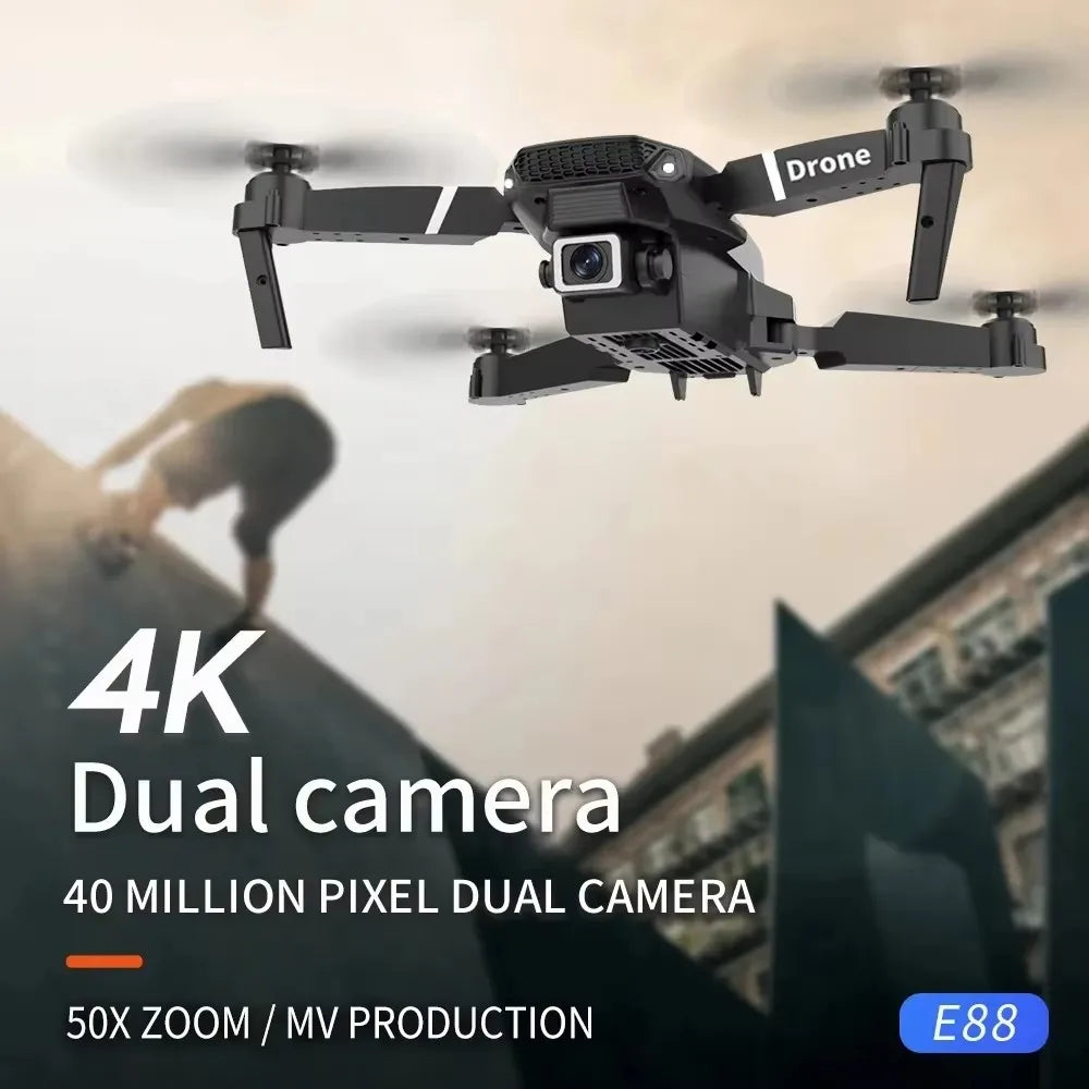 HD 5G Dual Camera E88PRO Drone 8K Quadcopter Aerial Photography Remote Control Screen Display HighDefinition Aerial Camera Drone