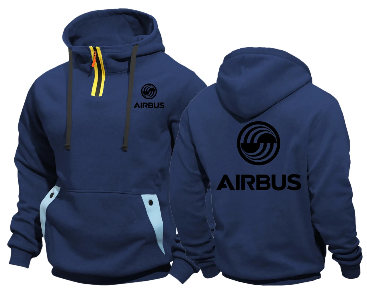 AIRBUS AVIATION Flight Semi-Zip Pocket Hooded Airbusfan A320 Zipper Sweatshirts Male Jacket Mens Clothing Outerwear Hoodies