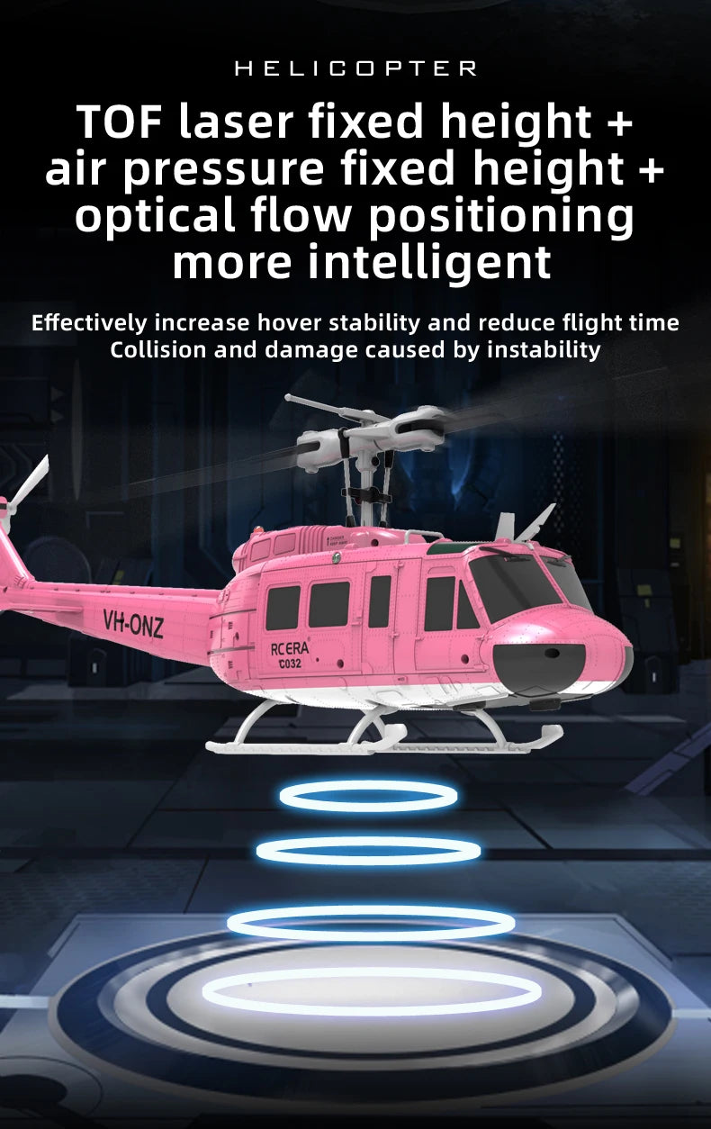C032 RC Helicopter 2.4G 6-Aixs Gyroscope 6CH Altitude Hold Optical Flow Brushless Remote Control Helicopter Toys For Kid Adult