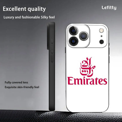 Emirates Airlines Phone Case For iPhone 17 16 15 14 13 12 11 Pro Max Plus Mini Black Frosted Soft Shell Funda
