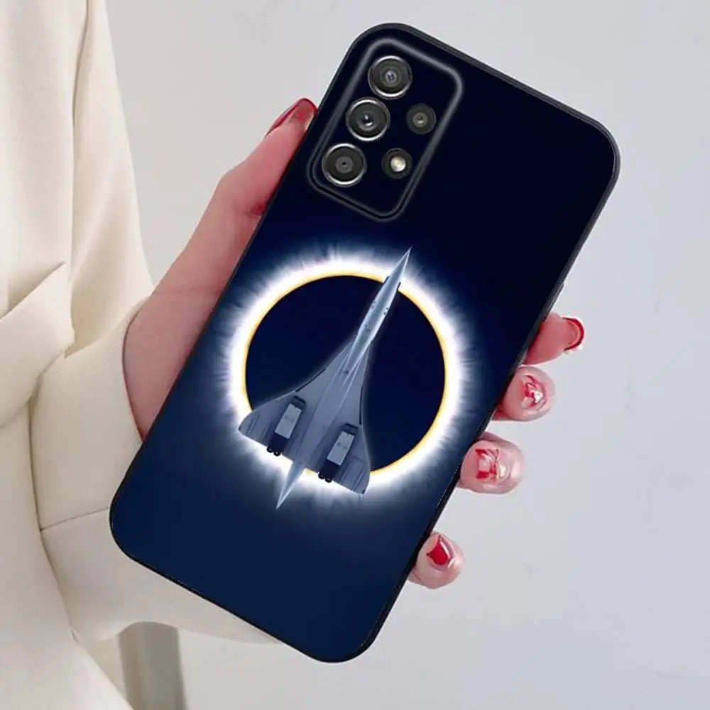 Concorde Air France Phone Case For Samsung S24,21,22,23,30,Ultra,20,Plus,Note,10,9,Black soft silicone case